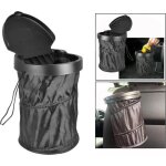 Poubelle de voiture - organisateur de si�ge arri�re - pliable - couvercle - noir - 16x16x20. 5cm