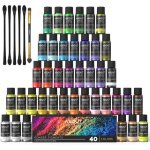 Poudre de mica 40 couleurs � 5g - colorant resine epoxy poudre colorant de savon pour bougie vernis � ...