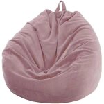 Pouf adulte 85x110 cm (sans rembourrage) ? velours c�tel� int�rieur / ext�rieur (rose) .