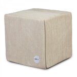Pouf assise fauteuil cube velours côtelé 40x40cm blanc Pouf assise fauteuil cube velours côtelé 40x40cm blanc