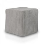 Pouf assise fauteuil cube velours côtelé 40x40cm gris Pouf assise fauteuil cube velours côtelé 40x40cm gris