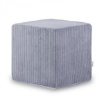 Pouf assise fauteuil cube velours côtelé 40x40cm gris brillant Pouf assise fauteuil cube velours côtelé 40x40cm gris brillant