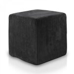 Pouf assise fauteuil cube velours côtelé 40x40cm gris foncé Pouf assise fauteuil cube velours côtelé 40x40cm gris foncé