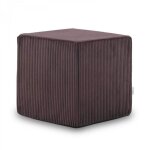 Pouf assise fauteuil cube velours ctel 40x40cm marron