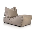 Pouf chaise longue imperm�able ext�rieur avec pochette et poign�e 80x60x60cm cappuccino m7 ? ecopuf