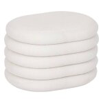 Pouf coffre bouclette guilia blanc 59x45cm - atmosphera cr�ateur dint�rieur