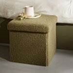 Pouf coffre carr� moka - factory - vert 38x38 cm