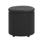 Pouf coffre en cuir pu noir maryland