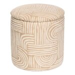 Pouf coffre d31 cm nubo chenille beige atmosphera