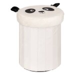 Pouf - coffre enfant panda pliant andy noir & blanc d30x36cm - atmosphera cr�ateur dint�rieur