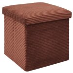 Coffre pouf pliable ctel 38x38x38 cm victor rouge terracotta