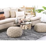 Pouf en coton 50 x 30 cm beige berkane