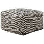 Pouf en coton noir et blanc - beliani - carr� moderne � motifs ultra confort - 50 x 30 cm