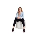 Pouf cube - big52 - simili cuir - blanc - int�rieur - housse d�houssable