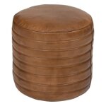 Pouf rond gaj d40cm marron - atmosphera createur dinterieur