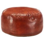 Pouf en cuir v�ritable de ch�vre - vidaxl - 60 x 30 cm - marron - style vintage
