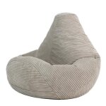 Pouf enfant icon inclinable velours ctel - icon - 65x65cm - beige galet