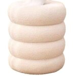 Pouf avec espace de rangement pouf ottomane rembourrage velours beige