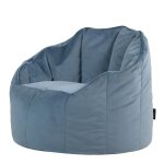 Pouf fauteuil icon velours salon chambre 77x74cm bleu minéral Pouf fauteuil icon velours salon chambre 77x74cm bleu minéral