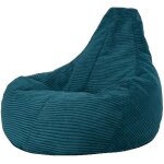 Pouf fauteuil en velours ctel dalton - icon - vert - 1 place - 84x90 cm