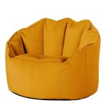 Pouf fauteuil en velours jaune ocre - icon - sirena - intrieur - 1 personne - 77x74 cm