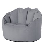 Pouf fauteuil en velours sirena - icon - gris anthracite - 1 place - chambre
