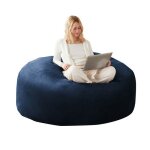 Pouf g�ant bean bag fauteuil 6ft (180cmx150x60) velours confort housse amovible salon chambre gaming ...