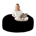 Pouf g�ant bean bag fauteuil 6ft (180cmx150x60) velours confort housse amovible salon chambre gaming ...