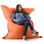 Pouf géant - big52 - orange - taille xxl - billes de polystyrène recyclé écologique Pouf géant - big52 - orange - taille xxl - billes de polystyrène recyclé écologique