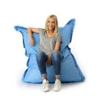 Pouf gant bleu ciel xl - livedeco - adulte - billes de polystyrne recycl cologique - intrieur et ...