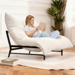 Pouf g�ant pouf convertible 3 en 1 pour adultes avec housse lavable socle en bois robusteid�al pour le ...