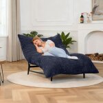 Pouf g�ant gris pouf convertible 3 en 1 pour adultes avec housse lavable socle en fer robuste id�al pour ...