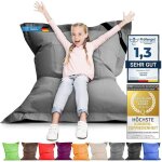Pouf g�ant int�rieur / ext�rieur xl - 250 litres 160x120 cm - pour enfants & adultes gris