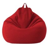 Pouf géant en toile pour intérieur et extérieur confortable coussin de sol siège poire - rouge Pouf géant en toile pour intérieur et extérieur confortable coussin de sol siège poire - rouge
