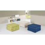 Pouf de lit binletto convertible en tissu à chevrons - binletto - bleu - tissu Pouf de lit binletto convertible en tissu à chevrons - binletto - bleu - tissu