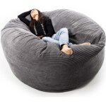 Pouf livedeco - velours gris titan - vintage - 150 x 75 cm - 1 personne