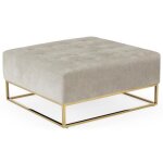 Pouf carr hudson tissu beige