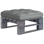 Pouf palette de jardin en bois de pin impr�gn� de gris - vidaxl - style campagne
