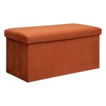 Pouf pliant double lilou en velours 76x38cm ambre - atmosphera cr�ateur dint�rieur
