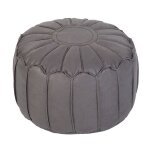 Pouf - pouf poire - charbon de bois - similicuir durable - 28 cm de hauteur - 48 cm de largeur