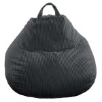 Pouf poire velours ctel dhoussable - 80x70 cm bananair gris fonc