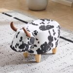 Pouf repose - pied avec pieds en bois massif banc � chaussures tabouret bas pour chambre et entr�e noir ...