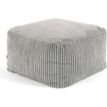Pouf repose - pieds carr en velours ctel theo - icon - gris clair - adulte - tissu