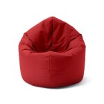 Pouf rond 2 en 1 lumaland - rouge - tissu - int�rieur / ext�rieur