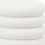 Pouf rond - leonora - blanc - tissu boucl - 40 cm x 40 cm x 40 cm - 1 place