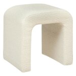 Pouf sevi en bouclette 41x35cm blanc - atmosphera createur dinterieur
