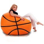 Fauteuil poire basketball orange - pouf de siège confortable pour fans de sport et intérieur moderne Fauteuil poire basketball orange - pouf de siège confortable pour fans de sport et intérieur moderne
