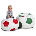 Pouf de sige sport s sac de sige coussin de football pouffe 35x55 cm - couleur: rouge