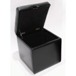 Pouf tabouret cube - coffre onex cuir 45x44x44cm noir