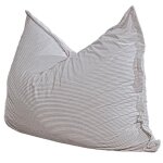 Pouf velours c�tel� d�houssable - 140x180 cm bananair gris clair
